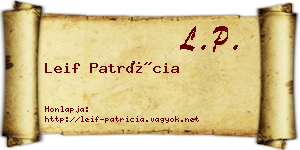 Leif Patrícia névjegykártya